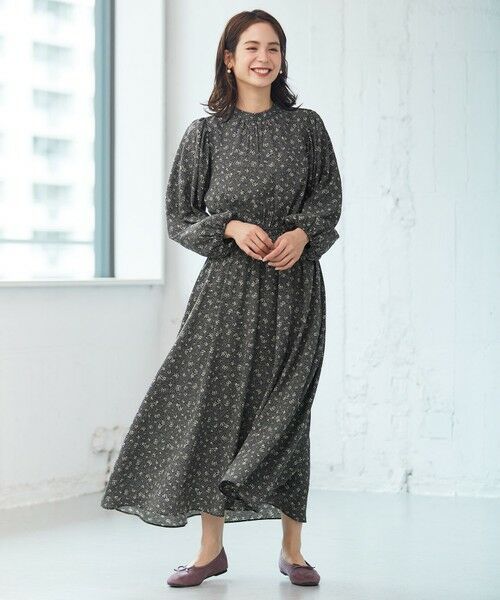 セール】 【洗える】プリント ワンピース （ロング・マキシ丈