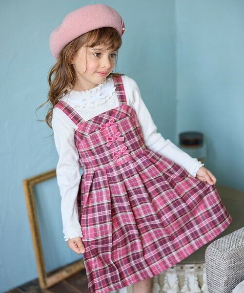 セール】 チェックプリーツジャンパースカート （ロング・マキシ丈