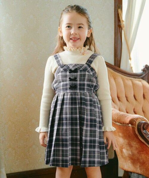 セール】 チェックプリーツジャンパースカート （ロング・マキシ丈