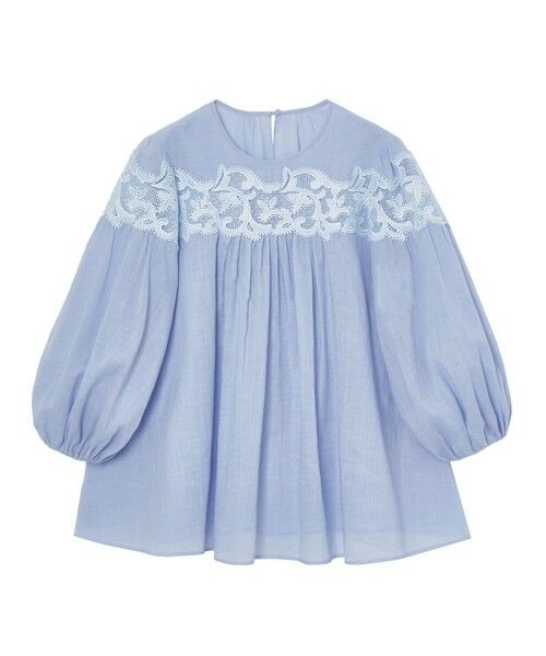 セール】 ラミーコットンレースギャザー ブラウス （シャツ・ブラウス
