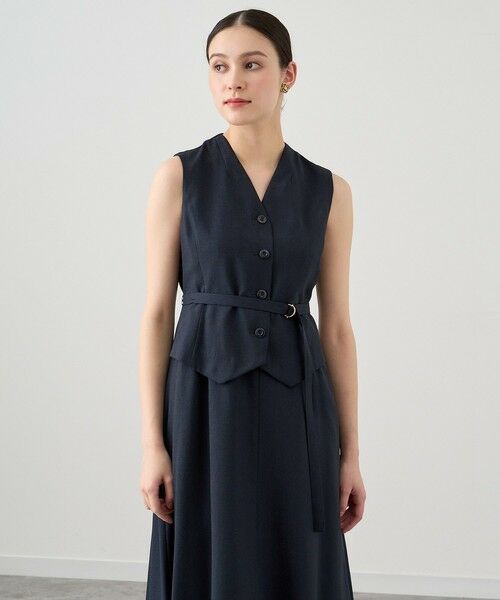 セール】 リネン調オックスジレスタイルワンピース （ミニ丈・ひざ丈