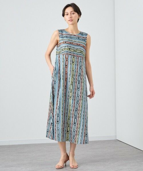 セール】 チェーンプリントノースリーブワンピース （ミニ丈・ひざ丈