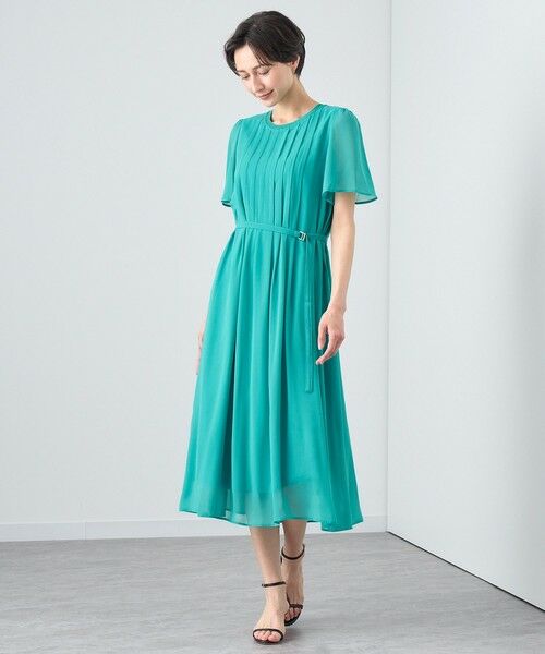 セール】 シフォンコンビタックワンピース （ロング・マキシ丈