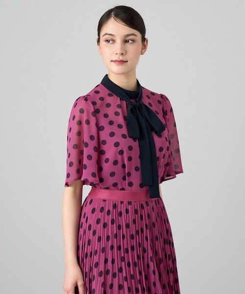 セール】 【セットアップ対応商品】ポルカドットボウタイ ブラウス