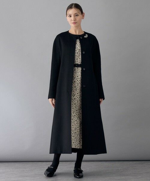 カシミヤベルト付きクルーコート （その他アウター）｜ANAYI / アナイ
