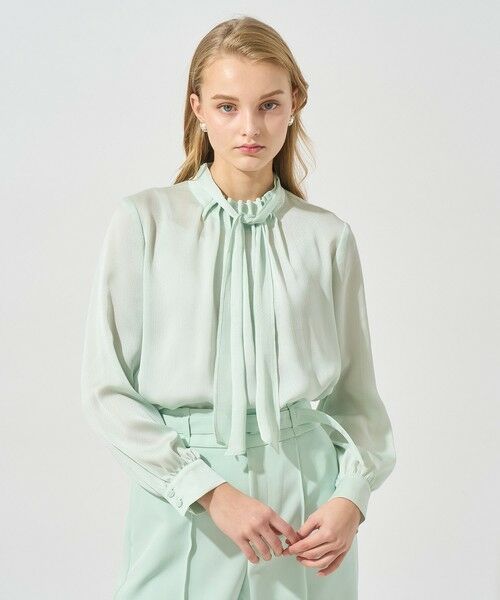 Eternal Line 2025】サテンドット楊柳ボウタイ ブラウス （シャツ