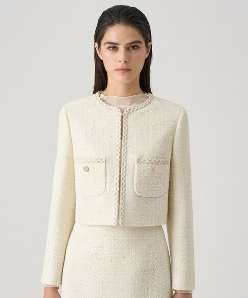 セール】 【セットアップ対応商品】ラメスラブツイードショート