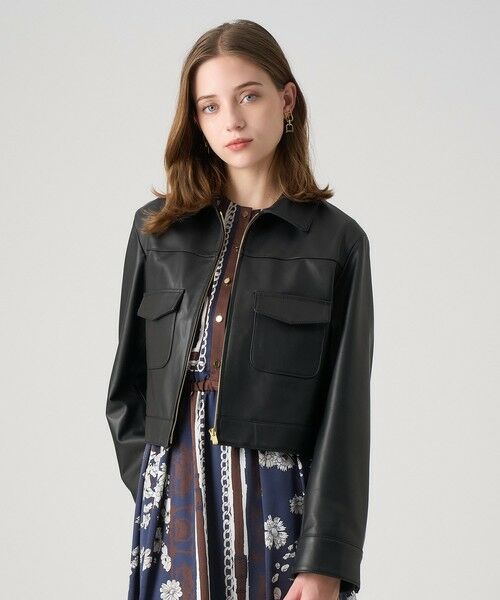 セール】 ラムレザーステンカラー ジャケット （レザーブルゾン