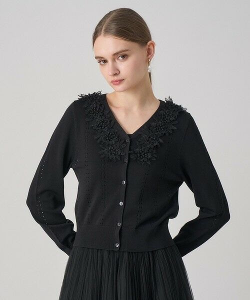 セール】 立体フラワーレースV カーディガン （カーディガン・ボレロ