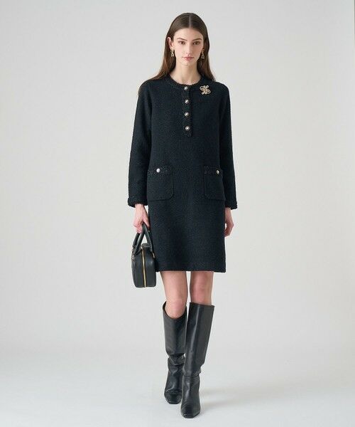 ブークレラメツイードボクシー ワンピース （ミニ丈・ひざ丈ワンピース