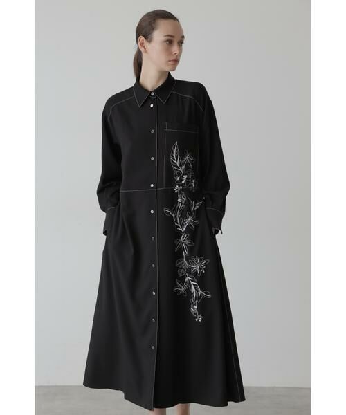 セール】 フラワーバード刺繍シャツワンピース （ワンピース）｜ADORE