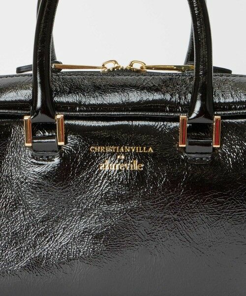 CHRISTIAN VILLA per allureville】ホリゾンタルボストンハンドバッグ