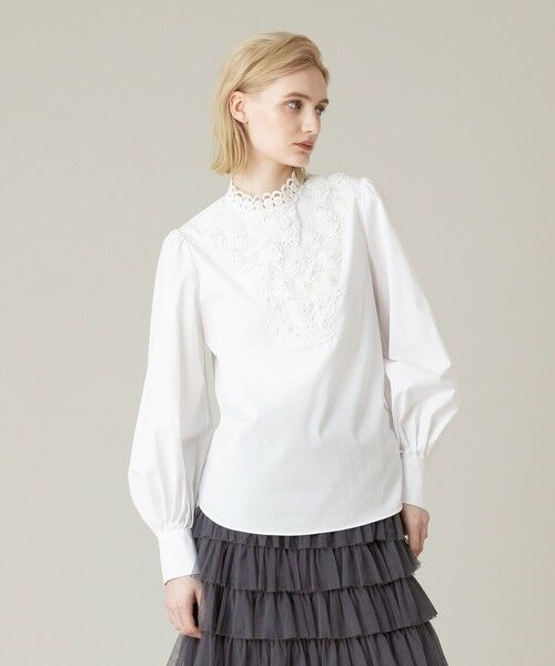 セール】 【LOULOU WILLOUGHBY】レーストリムブラウス （シャツ