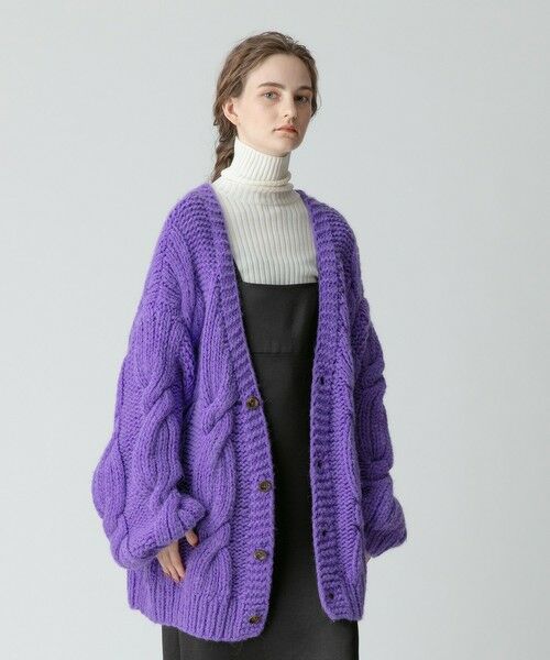 セール】 ビッグケーブルハンドニットカーディガン （カーディガン