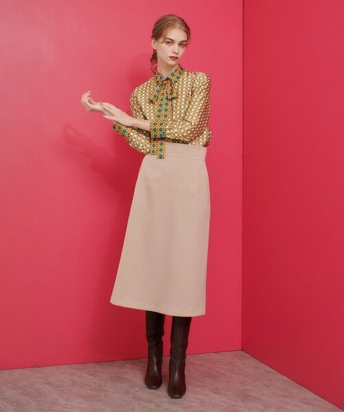 セール】 【LOULOU WILLOUGHBY】バスケットプリントボウタイブラウス