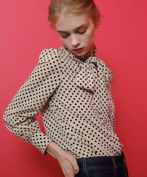 LOULOU WILLOUGHBY】◇デシンドットフリルボウタイブラウス （シャツ