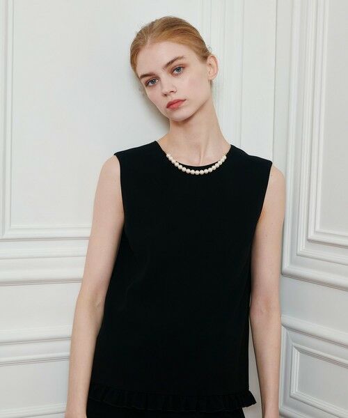 LOULOU WILLOUGHBY】パールネックレス付きフリルブラウス （シャツ