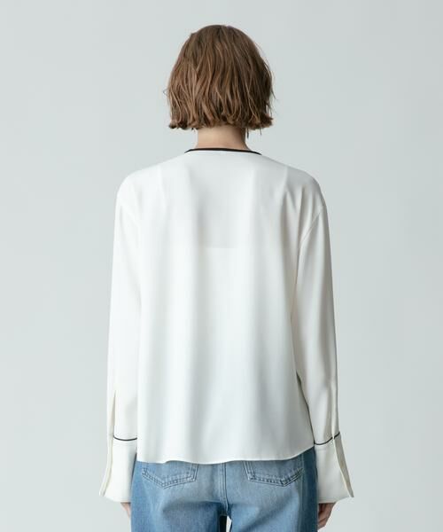 ジョーゼット細パイピングブラウス （シャツ・ブラウス