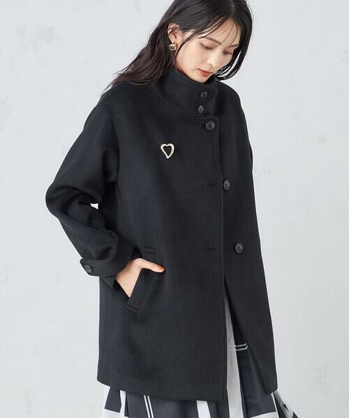 セール】 スタンドカラーミディコート （ステンカラーコート）｜a.v.v