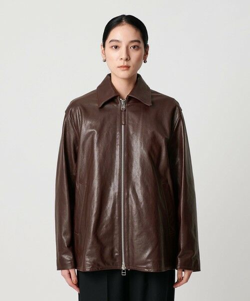 セール】 シープレザー フロントジップ ジャケット （レザーブルゾン