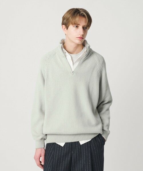 セール】 コード ヤーン ハーフ ジップ ニット ウォッシャブル