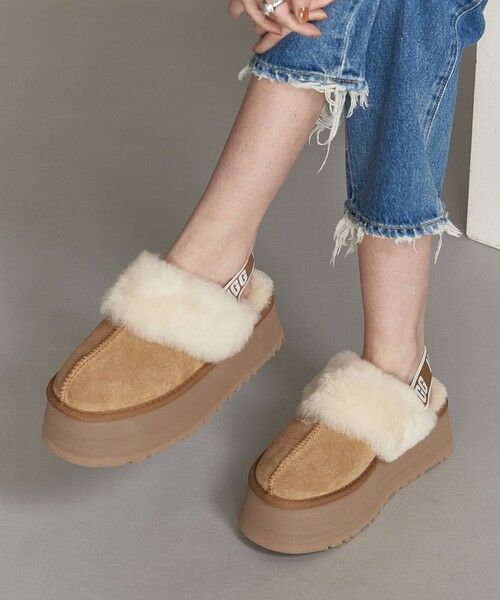 WEB限定】＜UGG（アグ）＞FUNKETTE レザースライダーシューズ
