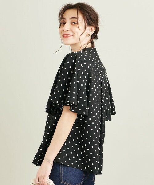 WEB限定】by ドットフレアスリーブブラウス -ウォッシャブル- （シャツ