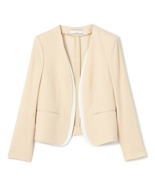 CINDY / ダブルカラージャケット （ノーカラージャケット）｜BEIGE