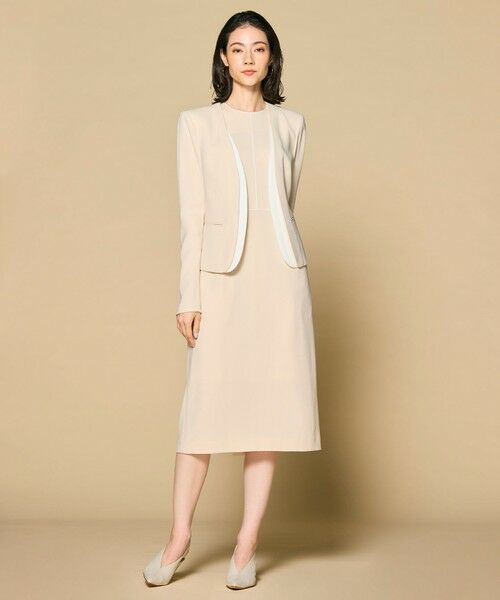 CINDY / クルーネックドレス （ロング・マキシ丈ワンピース）｜BEIGE