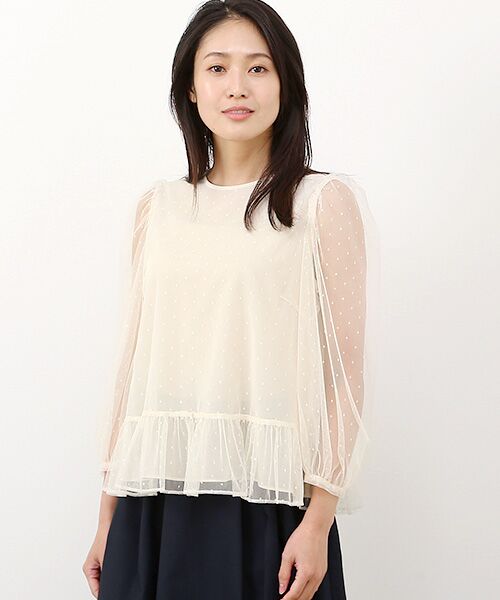 セール】 ドットチュール・ブラウス （シャツ・ブラウス）｜Bilitis