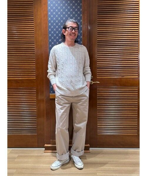 セール】 リネン ケーブル クルーネックセーター （ニット・セーター