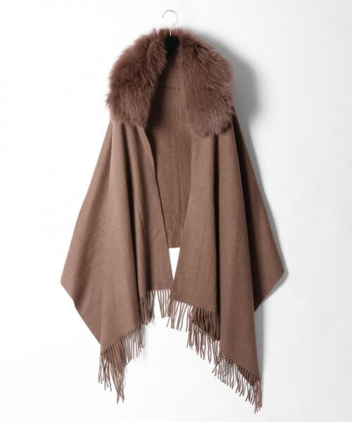セール】 FOXファー衿カシミヤストール （マフラー・ショール