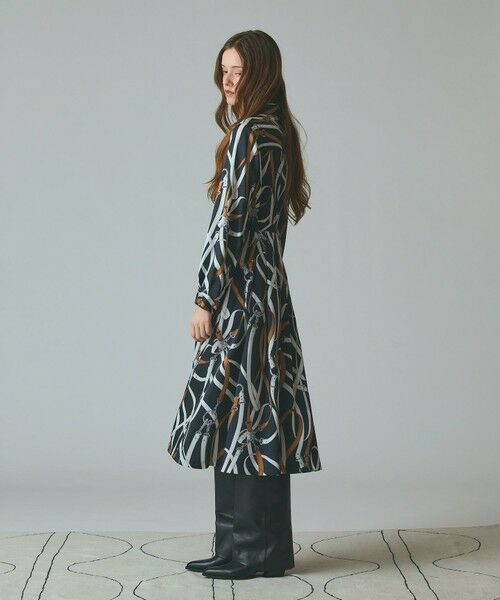 セール】 ベルトプリントシャツドレス （ミニ丈・ひざ丈ワンピース