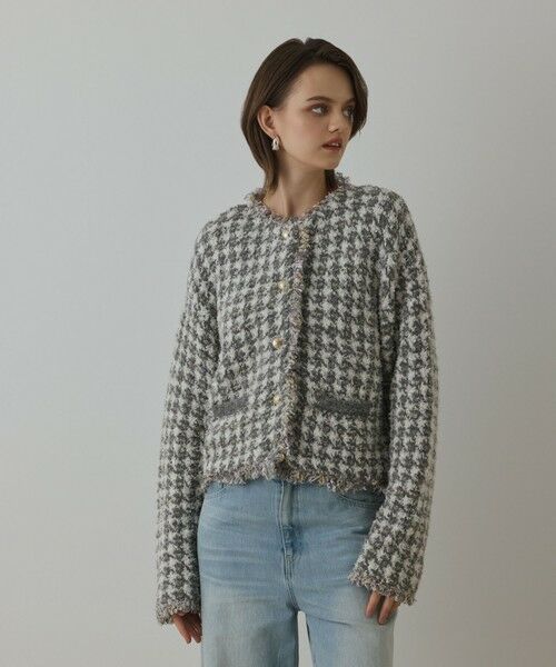 ツイードニットショートカーディガン （カーディガン・ボレロ）｜GRACE