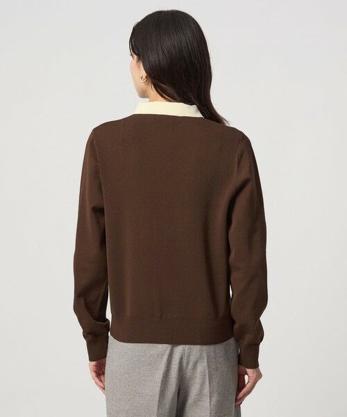 襟付き ロングスリーブ プルオーバー ニット ウォッシャブル （ニット