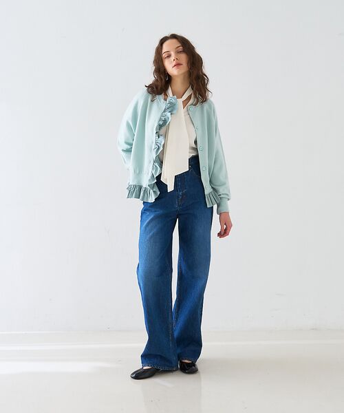 タフタフリルニットカーディガン （カーディガン・ボレロ