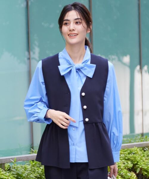 セール】 【入卒/セレモニー/洗える】ボウタイリボンブラウス （シャツ