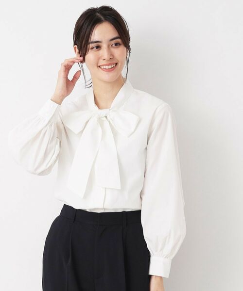 セール】 【入卒/セレモニー/洗える】ボウタイリボンブラウス （シャツ