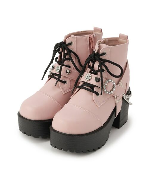 セール】 2WAYキラキラベルト付き厚底ブーツ （ブーツ（ショート丈