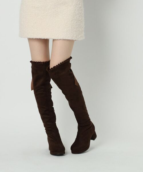 セール】 夢見るリボン付きロングブーツ厚底 （ブーツ（ショート丈