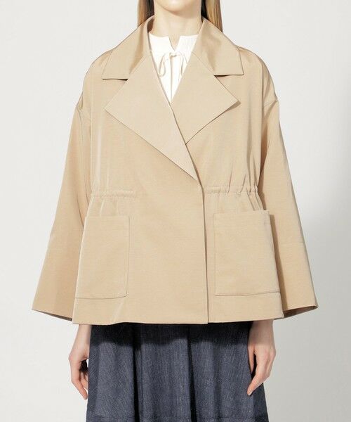 セール】 グログランタフタ ショートコート （ノーカラージャケット