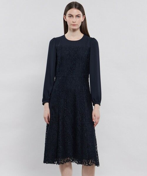 セール】 コットンリバーレース ドッキングドレス （ロング・マキシ丈