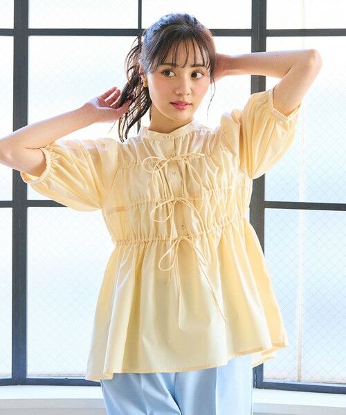 セール】 リボンギャザー ブラウス （シャツ・ブラウス）｜Feroux
