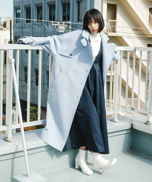 セール】 『2サイズ展開』コクーンロングコート （ステンカラーコート