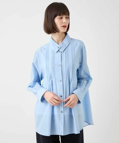 セール】 コットンシルクピンタックブラウス /洗える （シャツ