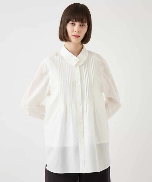 セール】 コットンシルクピンタックブラウス /洗える （シャツ