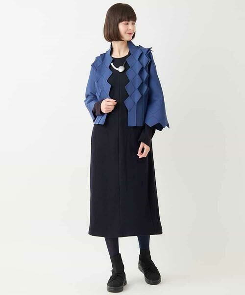 セール】 ドッキングニットシルエットワンピース （ロング・マキシ丈