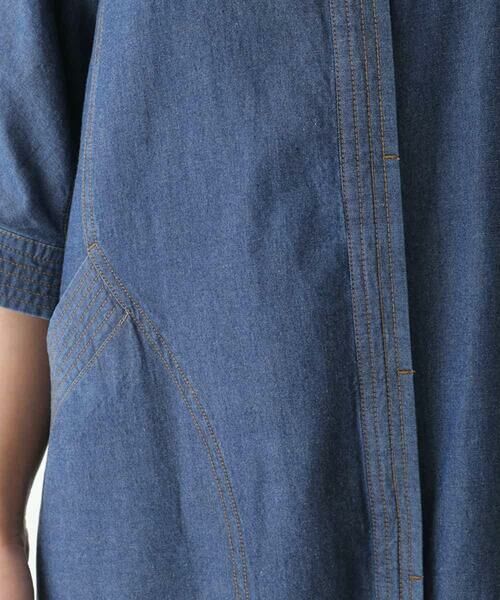 セール】 ステッチポイントデニムワンピース /洗える （ロング・マキシ