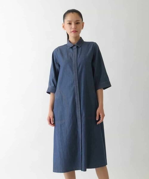セール】 ステッチポイントデニムワンピース /洗える （ロング・マキシ
