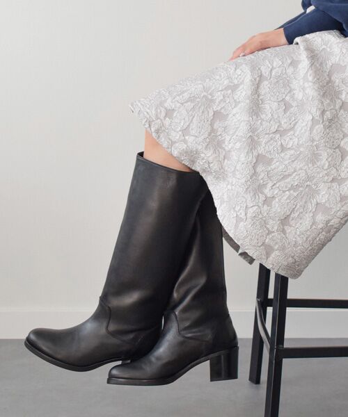 セール】 【CORSO ROMA，9】ラウンドトウバックジップロングブーツ